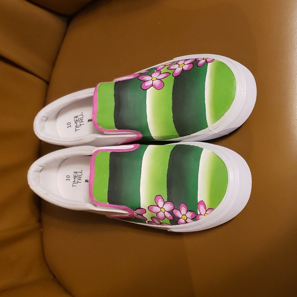 Hand painted slip on shoes